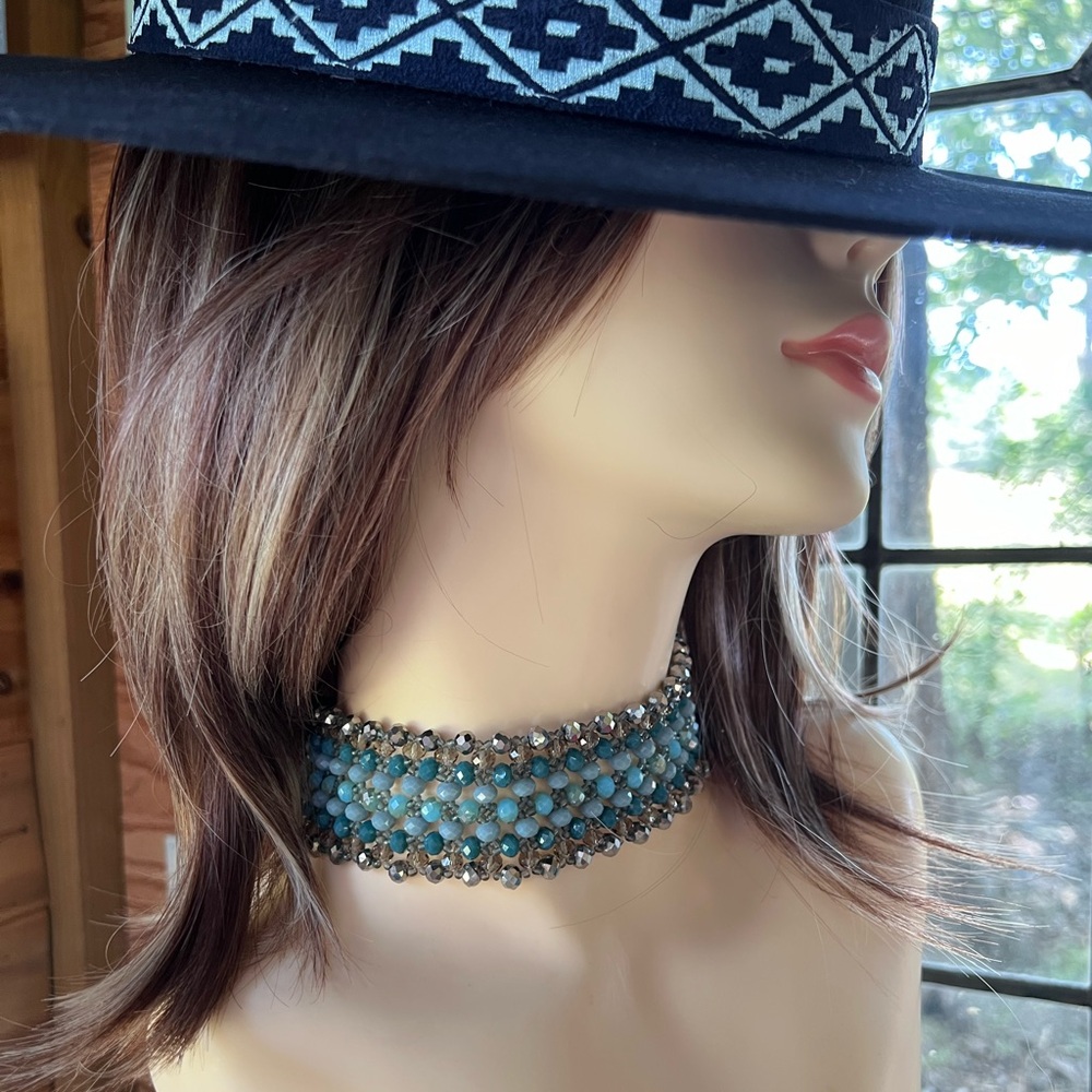 Lucky Brand Beaded Velvet Choker